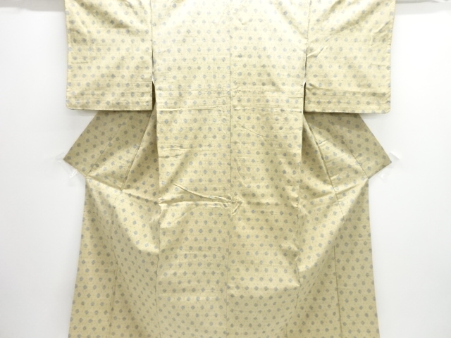 菱に十字絣織り出し手織り紬着物